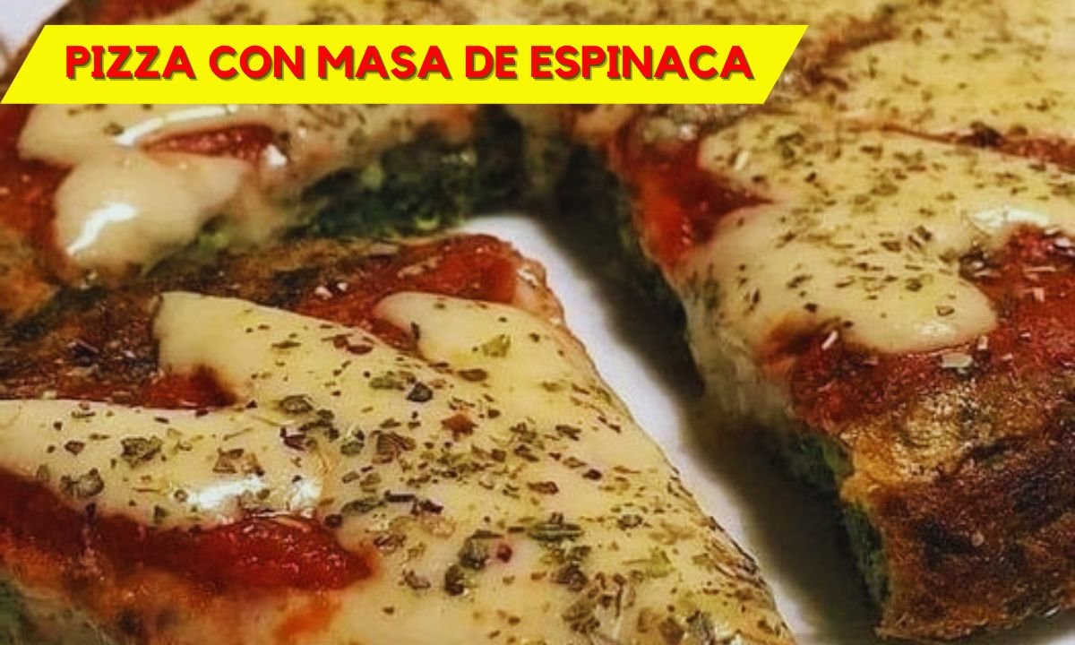 Pizza Con Masa De Espinaca