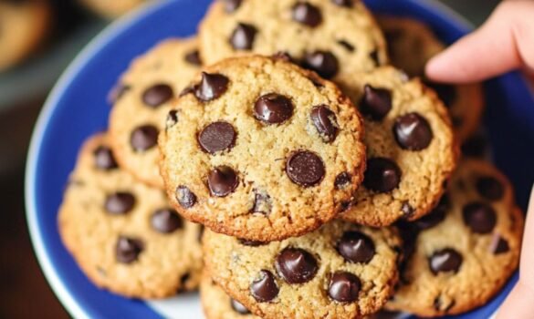 Galletas con Chispas de Chocolate Saludables Receta Keto Baja en Carbohidratos